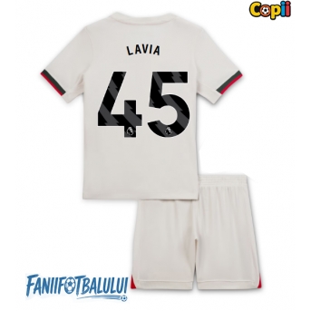 Chelsea Romeo Lavia #45 Echipament de Fotbal Replică 2025-26 Copii Deplasare (+ Șorturi)